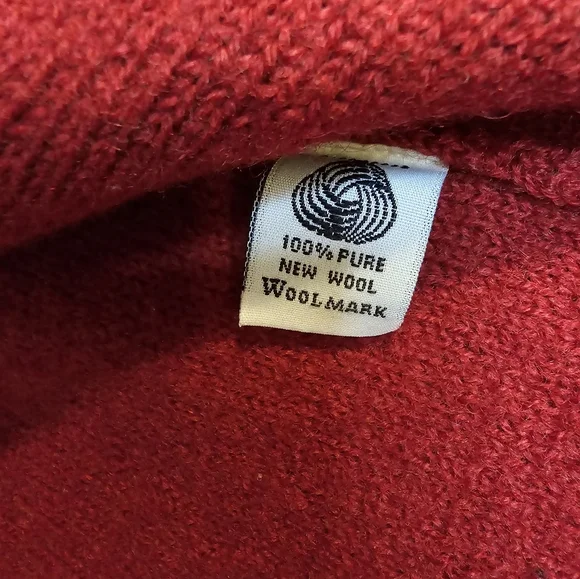 Pendleton Vintage Women's Size Medium 100% Wool Deep Red Sweater Cardigan - Picture 6 of 10